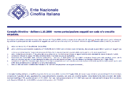 Delibera ENCI Amputazioni