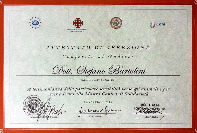 Stefano Bartolini giudice a Pisa
